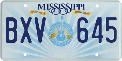 MS license plate BXV645