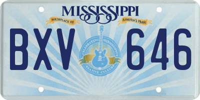 MS license plate BXV646