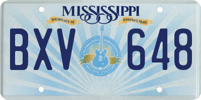 MS license plate BXV648