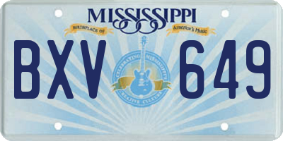 MS license plate BXV649