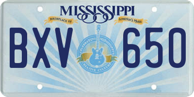 MS license plate BXV650