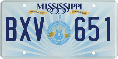 MS license plate BXV651