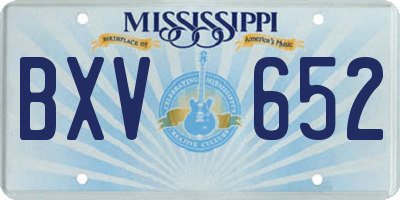 MS license plate BXV652