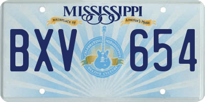 MS license plate BXV654