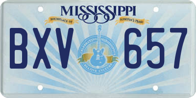 MS license plate BXV657