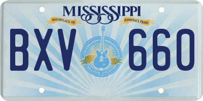 MS license plate BXV660
