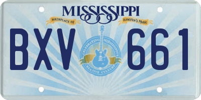 MS license plate BXV661