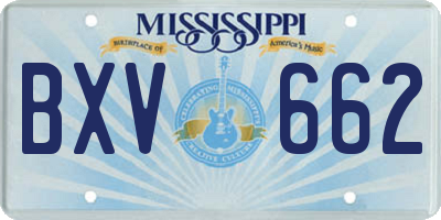 MS license plate BXV662