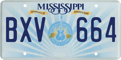 MS license plate BXV664