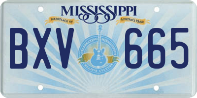 MS license plate BXV665