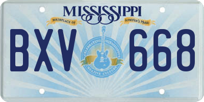 MS license plate BXV668
