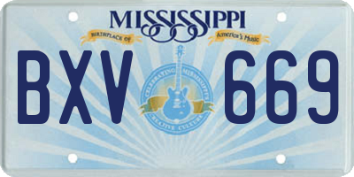 MS license plate BXV669