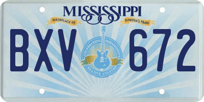 MS license plate BXV672