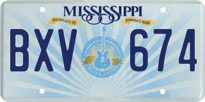 MS license plate BXV674