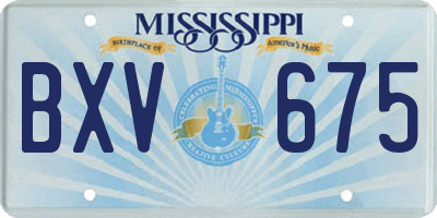 MS license plate BXV675