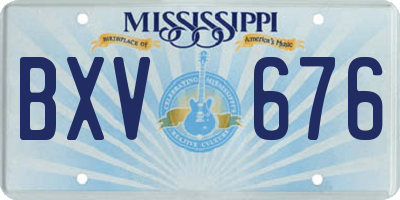MS license plate BXV676