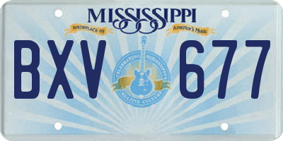 MS license plate BXV677