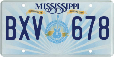 MS license plate BXV678
