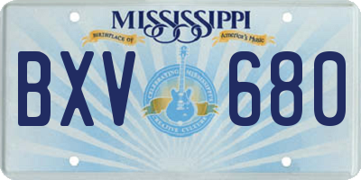 MS license plate BXV680