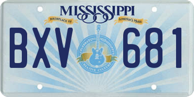MS license plate BXV681