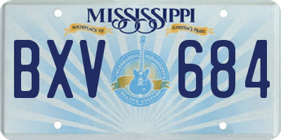 MS license plate BXV684