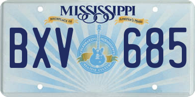 MS license plate BXV685