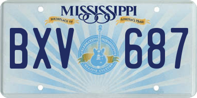 MS license plate BXV687