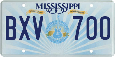 MS license plate BXV700