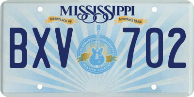 MS license plate BXV702