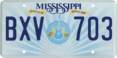 MS license plate BXV703