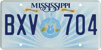 MS license plate BXV704