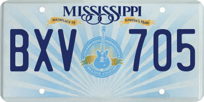 MS license plate BXV705