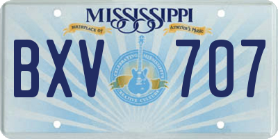 MS license plate BXV707