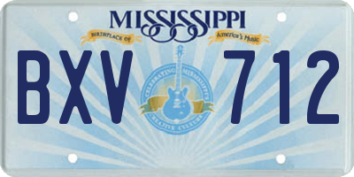 MS license plate BXV712