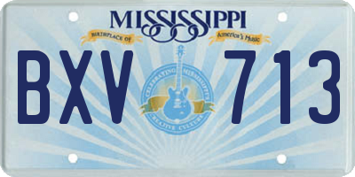 MS license plate BXV713