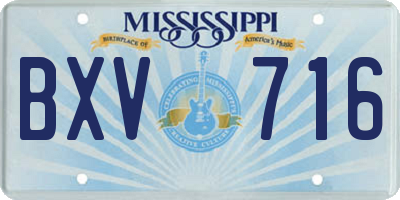 MS license plate BXV716