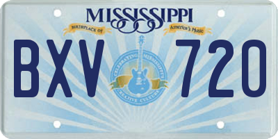 MS license plate BXV720