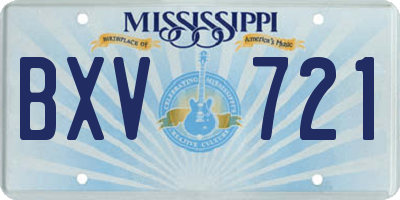 MS license plate BXV721