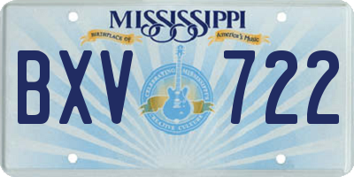 MS license plate BXV722