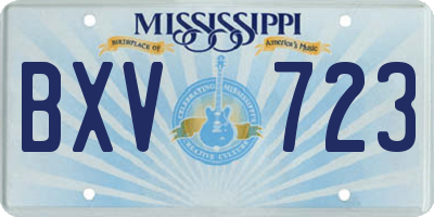 MS license plate BXV723