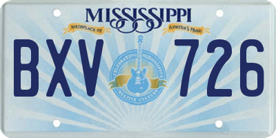 MS license plate BXV726