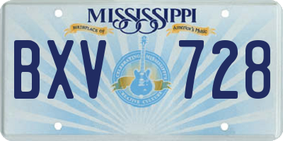 MS license plate BXV728