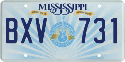 MS license plate BXV731