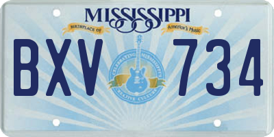 MS license plate BXV734