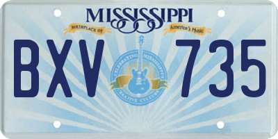 MS license plate BXV735