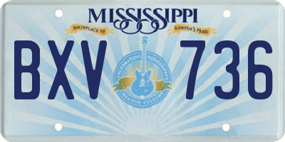 MS license plate BXV736