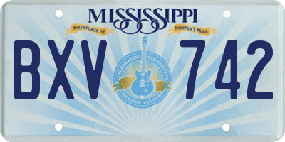 MS license plate BXV742