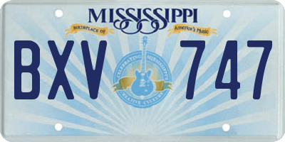 MS license plate BXV747