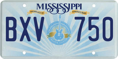 MS license plate BXV750