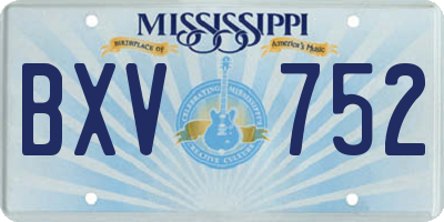 MS license plate BXV752